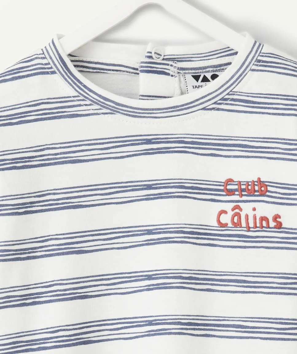 T-shirt bébé garçon rayé bleu