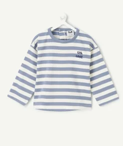 T-shirt bébé garçon rayé bleu et blanc