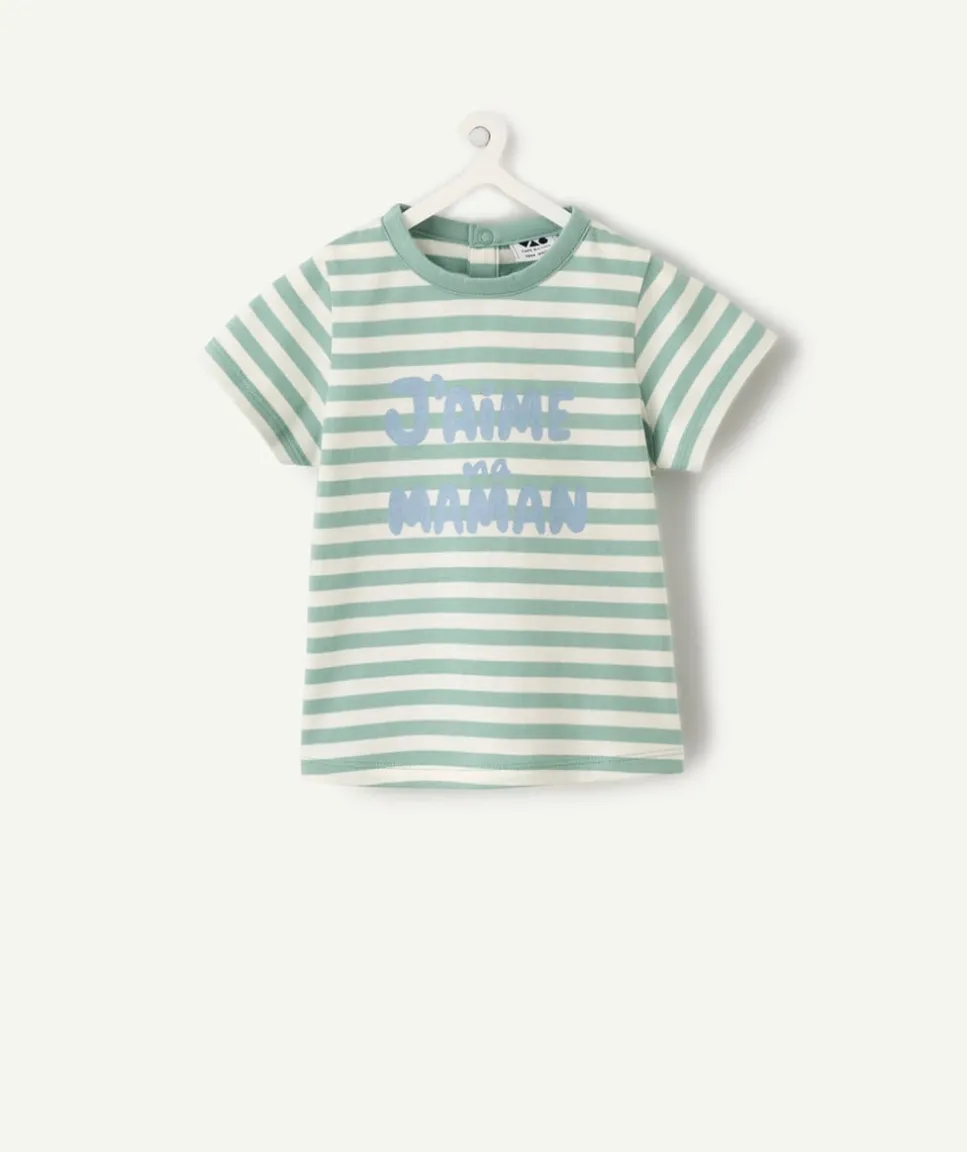 T-shirt bébé garçon rayé vert