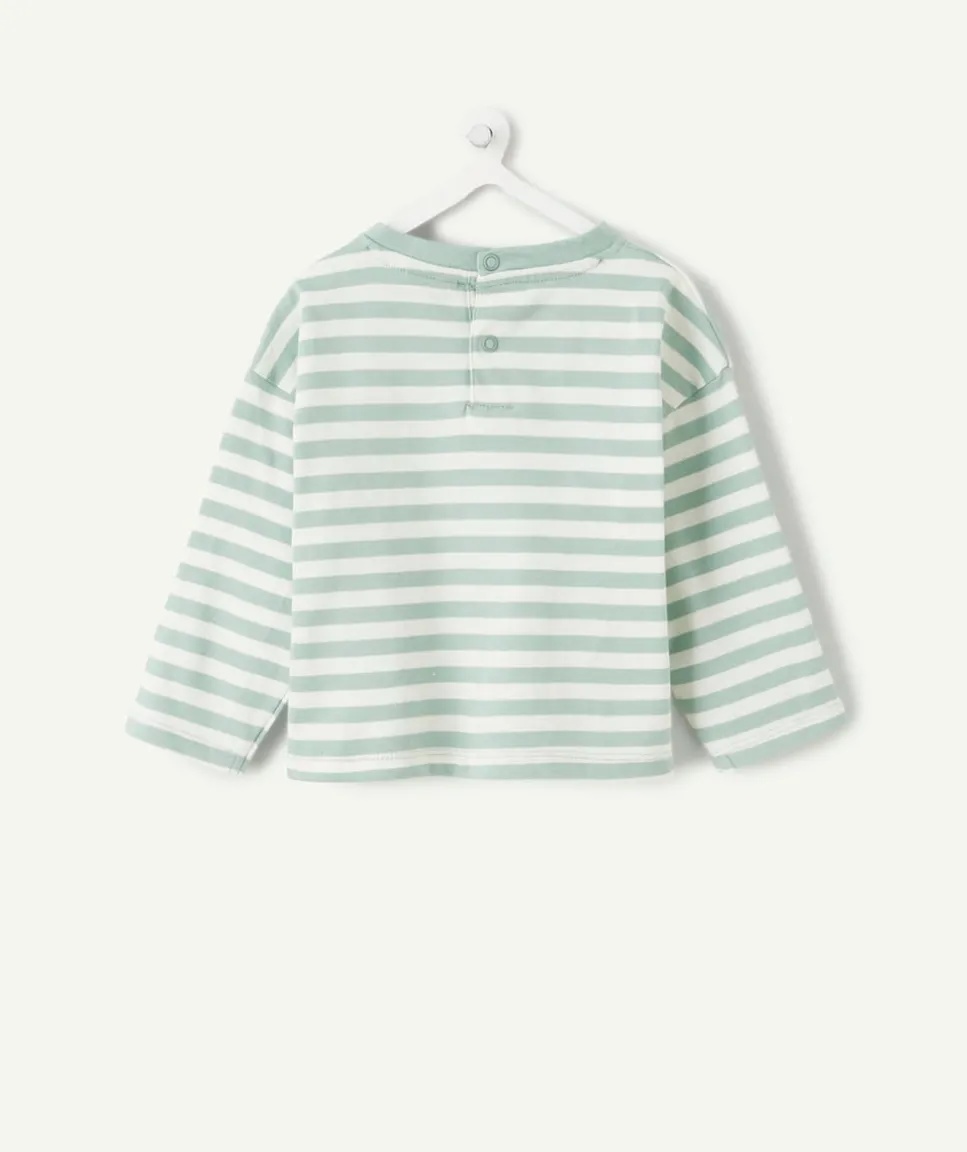 T-shirt bébé garçon rayé vert imprimé