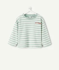 T-shirt bébé garçon rayé vert imprimé