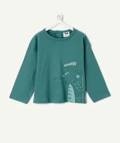 T-shirt bébé garçon vert imprimé croco