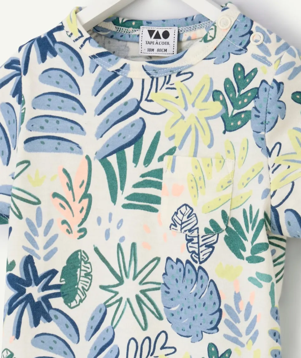 T-shirt bébé imprimé tropical coloré