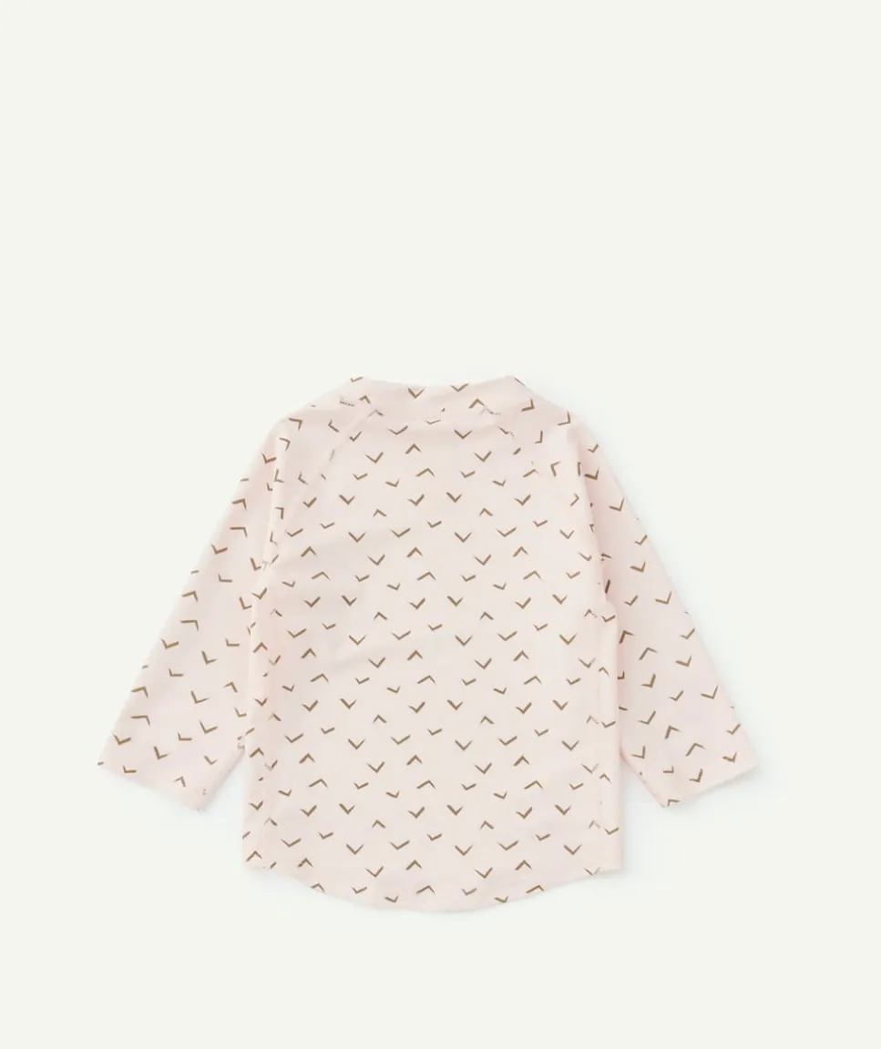 T-shirt bébé rose imprimé kaki