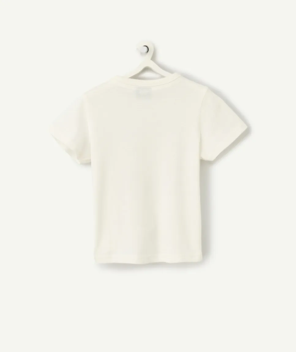 T-shirt blanc bébé garçon en coton bio thème foot