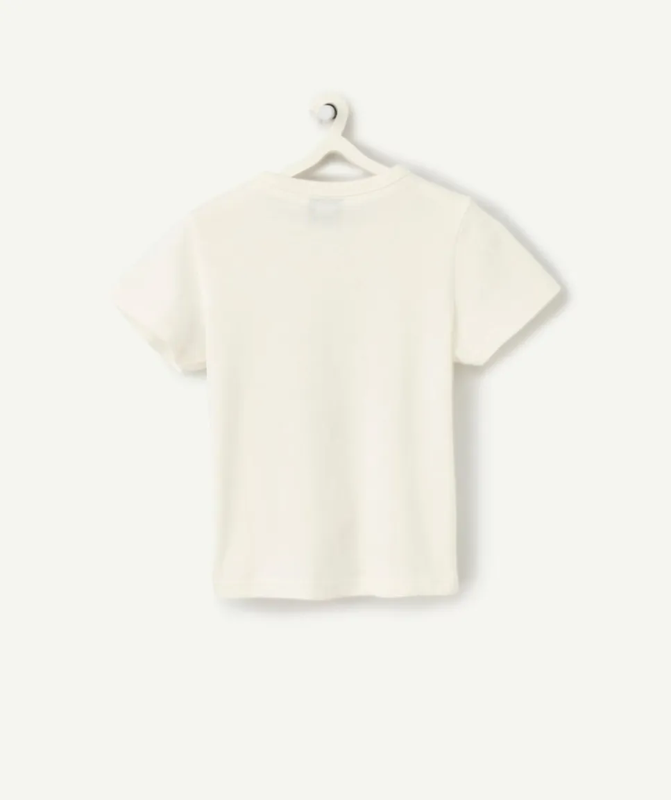 T-shirt blanc bébé garçon en coton bio thème foot