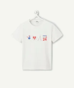T-shirt blanc femme en coton bio thème foot