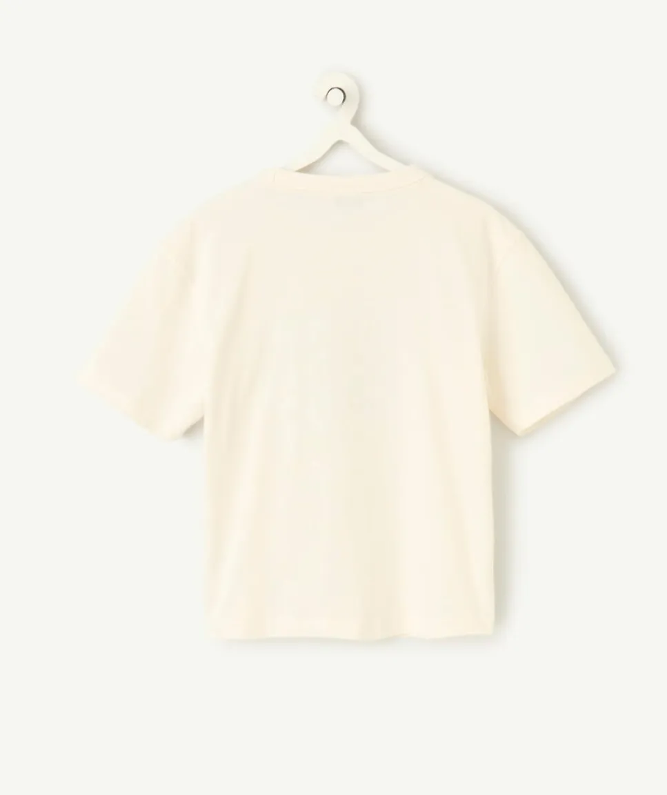 T-shirt blanc à manches courtes avec design "boston" pour garçon