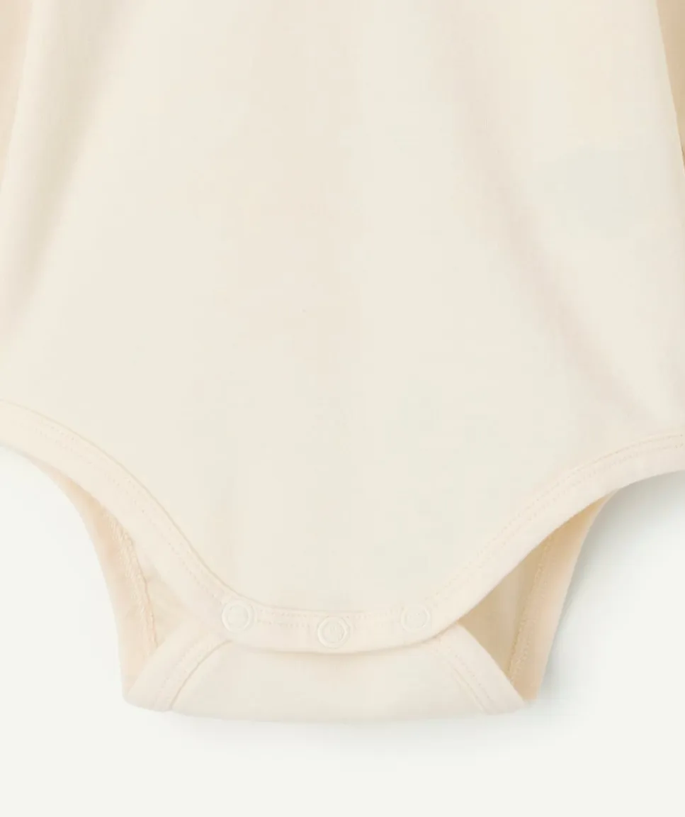 T-shirt body bébé fille écru col volant