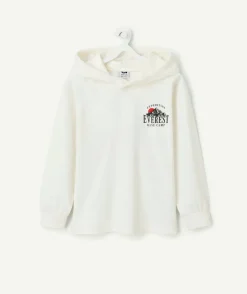 T-shirt à capuche garçon imprimé blanc