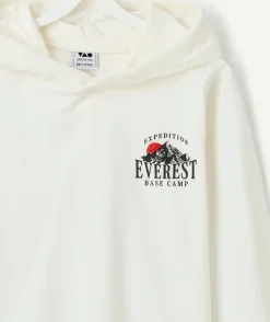 T-shirt à capuche garçon imprimé blanc