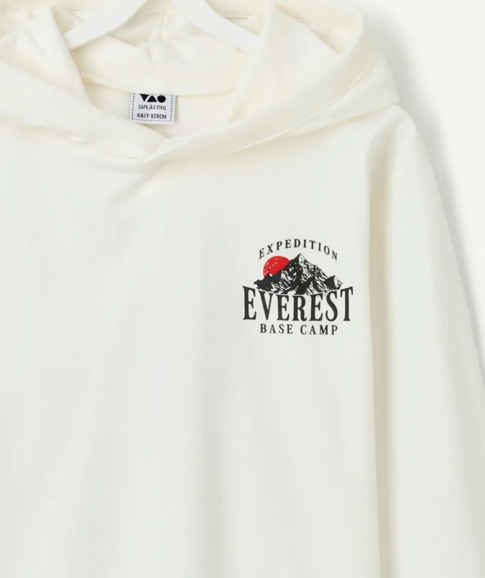 T-shirt à capuche garçon imprimé blanc