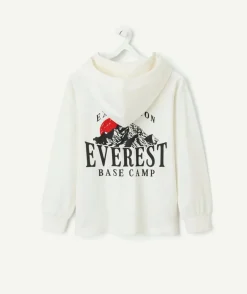 T-shirt à capuche garçon imprimé blanc