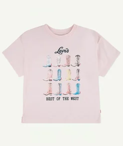 T-shirt court rose imprimé