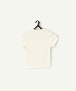 T-shirt côtelé fille écru