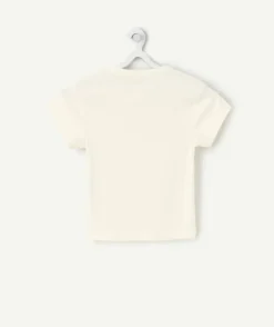 T-shirt côtelé fille écru