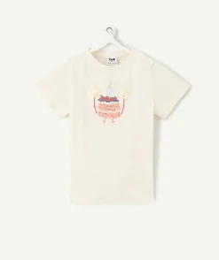 T-shirt en coton bio écru thème anniversaire tao 2 ans
