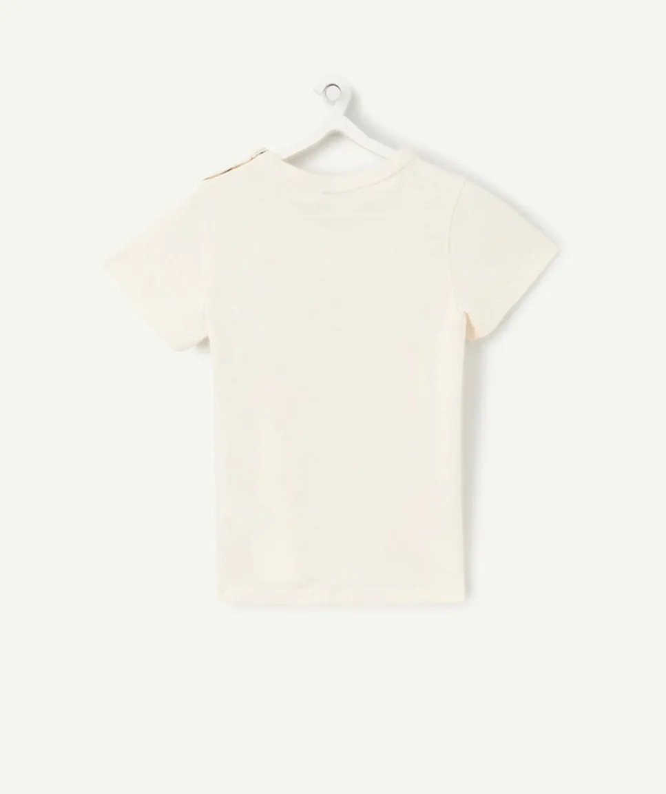T-shirt en coton bio écru thème anniversaire tao 2 ans