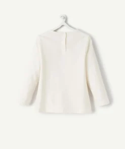 T-shirt en coton biologique blanc pasta bébé fille
