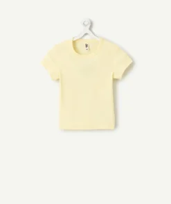 T-shirt fille ajusté jaune