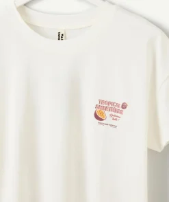 T-shirt fille blanc imprimé
