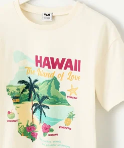 T-shirt fille blanc imprimé