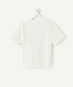 T-shirt fille blanc imprimé tropical