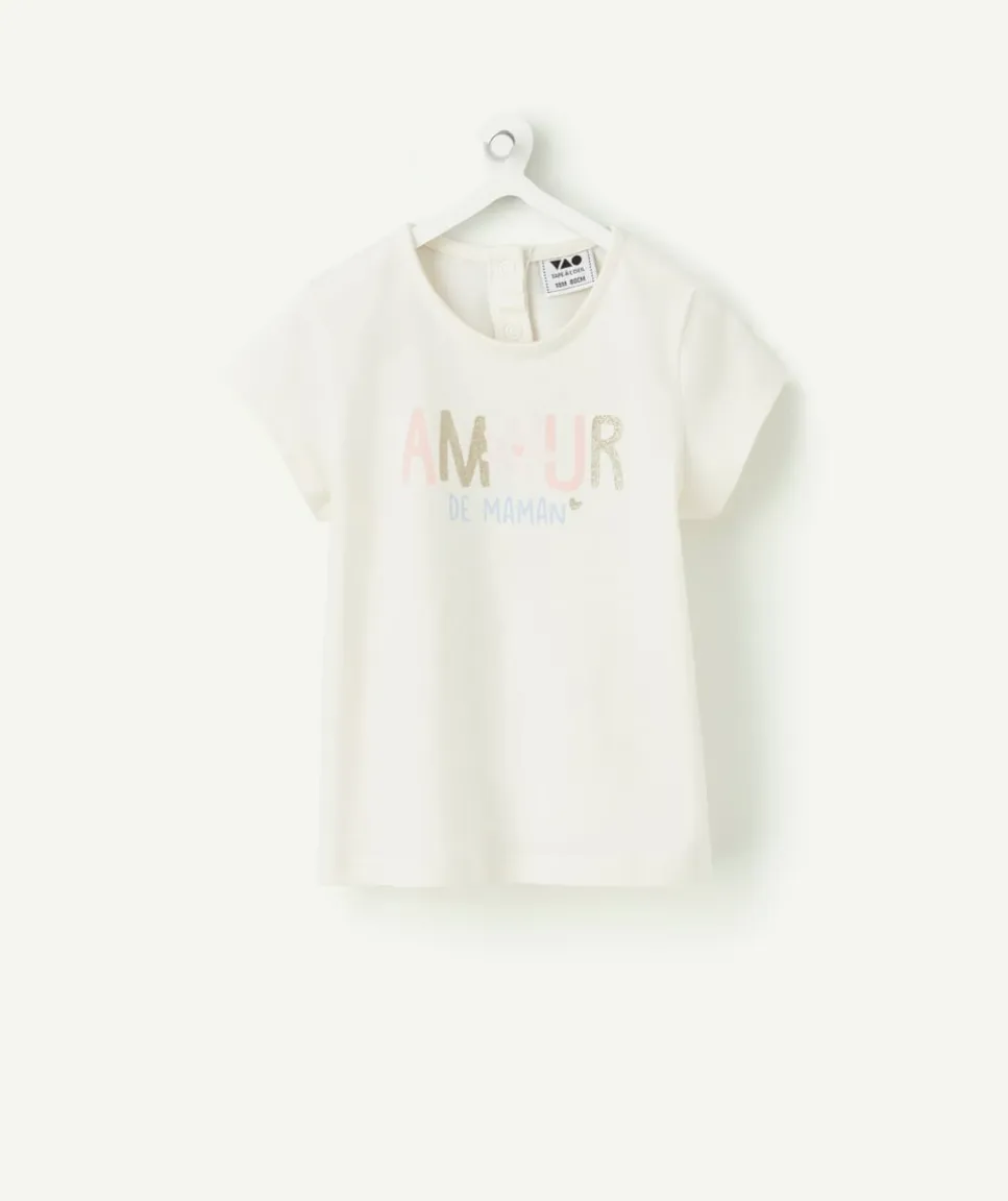 T-shirt fille blanc message amour