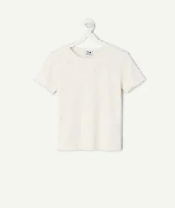 T-shirt fille blanc à strass