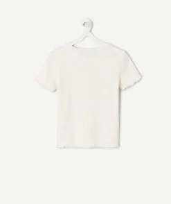 T-shirt fille blanc à strass
