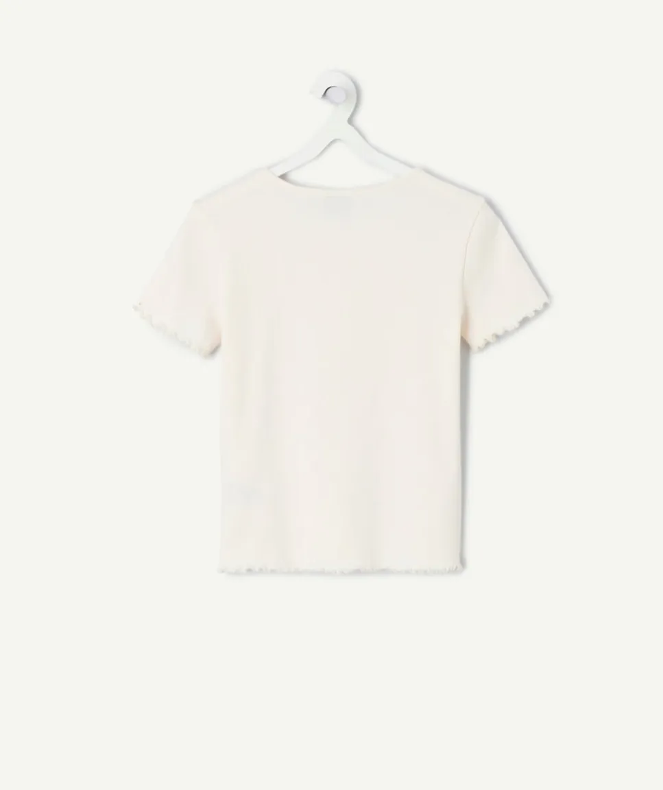 T-shirt fille blanc à strass