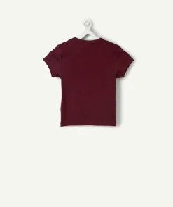 T-shirt fille bordeaux