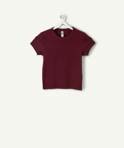 T-shirt fille bordeaux