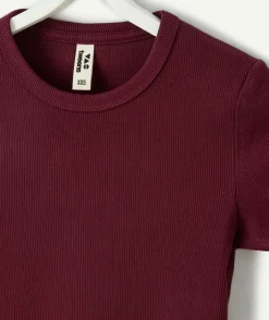 T-shirt fille bordeaux