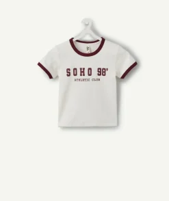 T-shirt fille cintré blanc imprimé