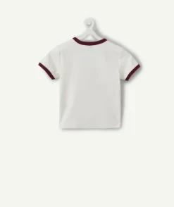 T-shirt fille cintré blanc imprimé