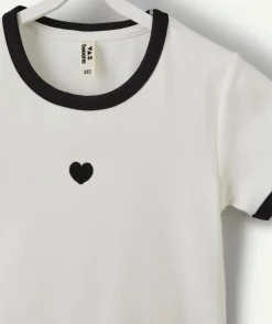 T-shirt fille cintré blanc imprimé