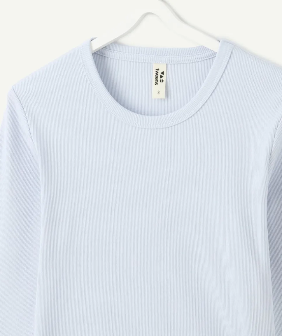 T-shirt fille cintré bleu ciel