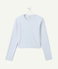 T-shirt fille cintré bleu ciel
