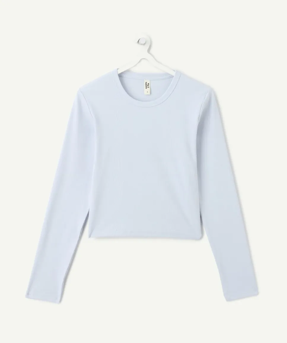 T-shirt fille cintré bleu ciel