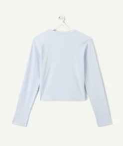 T-shirt fille cintré bleu ciel
