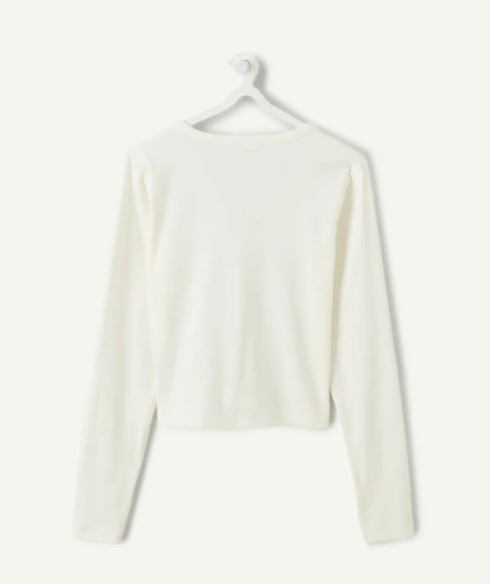 T-shirt fille cintré écru