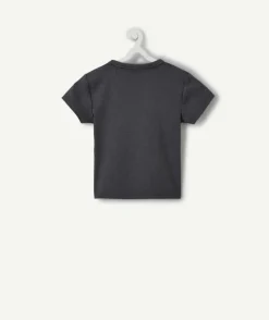 T-shirt fille cintré côtelé noir