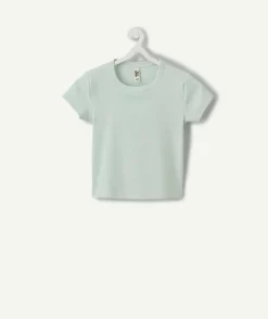 T-shirt fille cintré vert pastel