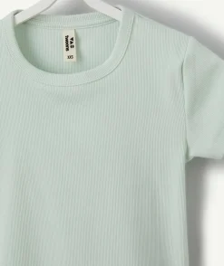 T-shirt fille cintré vert pastel