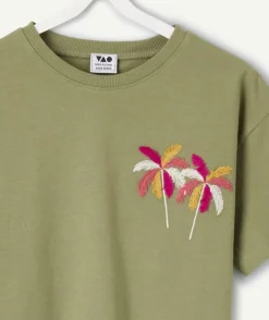 T-shirt fille coton avec palmiers