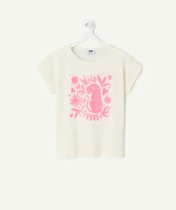 T-shirt fille coton imprimé blanc