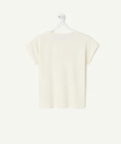 T-shirt fille coton imprimé blanc