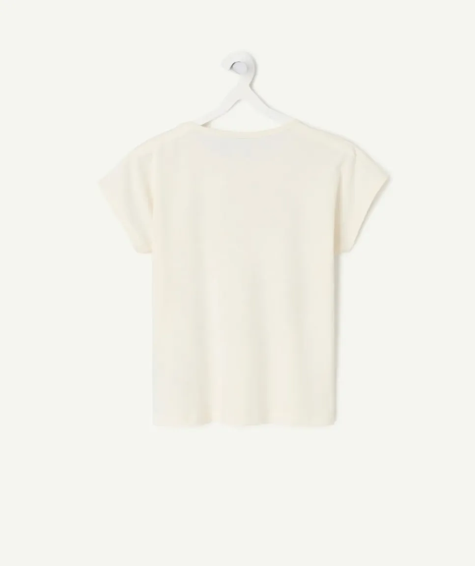 T-shirt fille coton imprimé blanc