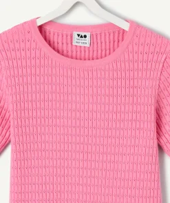 T-shirt fille coton rose